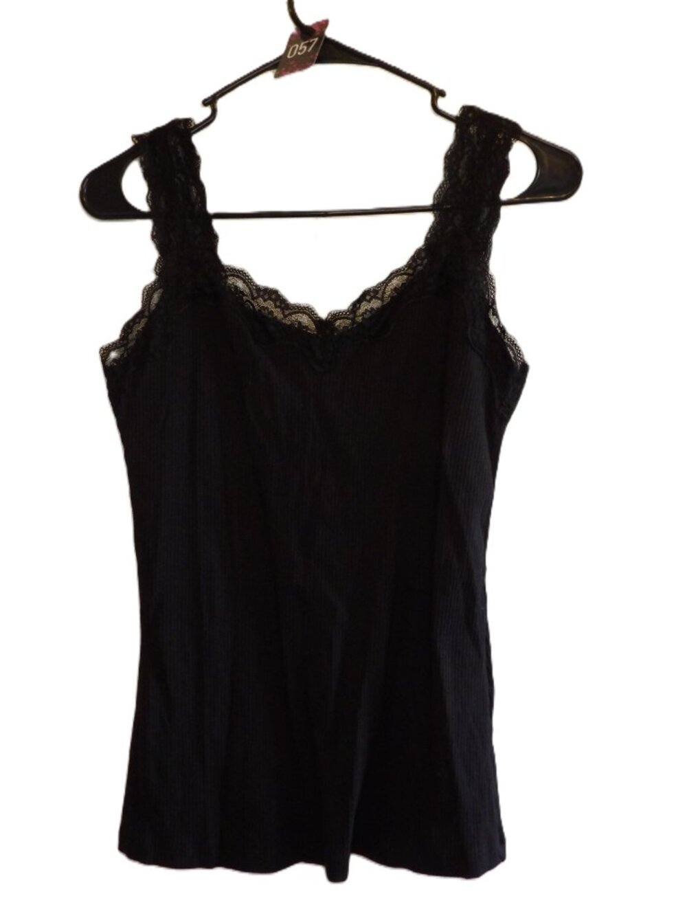 Maurices, NWT black tank with lace straps and neckline (Women's medium)